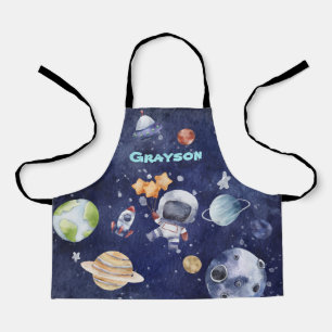 Astronaut Outer Space Planet Kids Apron