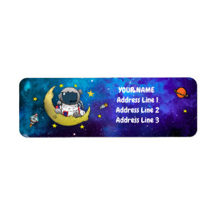 Astronaut Outer Space Return Address Label