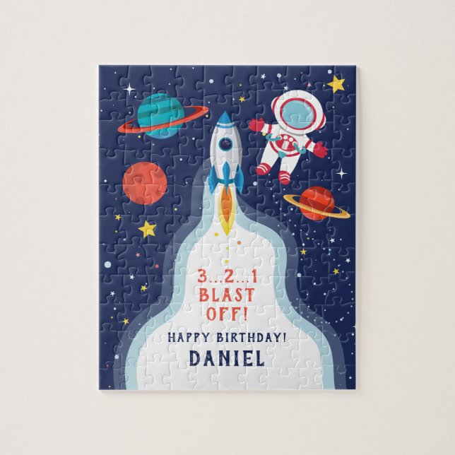 Astronaut Outer Space Rocket Ship Jigsaw Puzzle (Vertical)