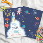 Astronaut Outer Space Rocket Ship Planet Birthday Invitation<br><div class="desc">Astronaut Outer Space Rocket Ship Planet Birthday Invitation</div>