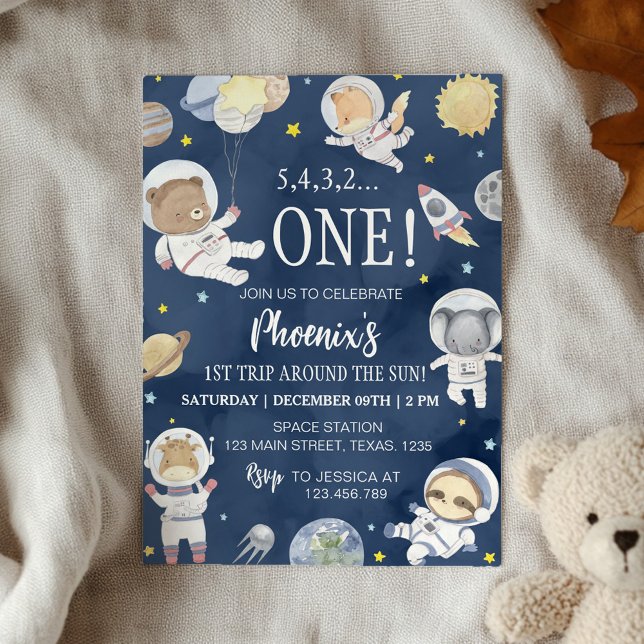 Astronaut Outer Space Safari Birthday Invitation (Creator Uploaded)