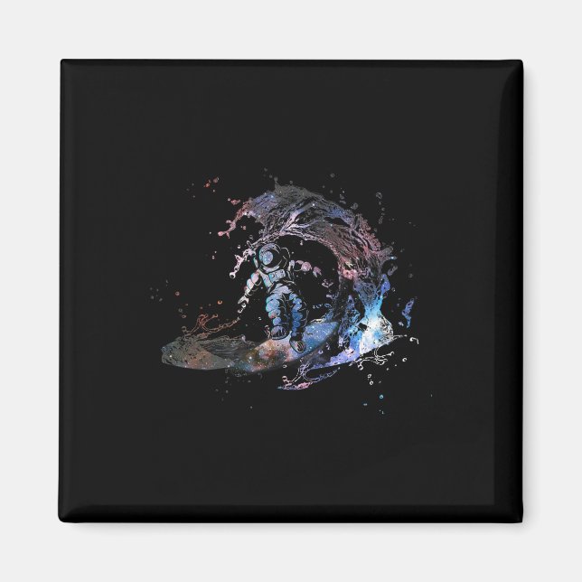 Astronaut Outer Space Surfer Surfing Galaxy Waves  Magnet (Front)
