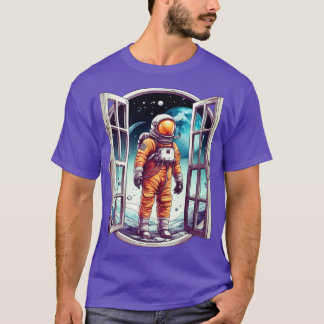 Astronaut Outside the Galaxy Window T-Shirt
