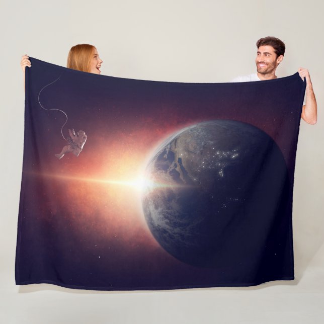 ASTRONAUT OVER the EARTH Fleece Blanket (In Situ)