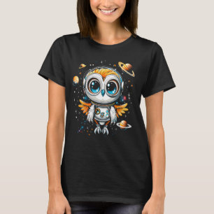 Astronaut Owl Galaxy Space Explorer Planets Outer T-Shirt