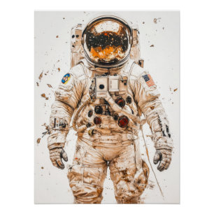 Astronaut Painting Poster