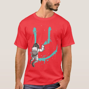 Astronaut Painting the GalayAstral Cosmic Design F T-Shirt