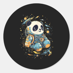 Astronaut Panda Outer Space Panda Bear Kawaii Classic Round Sticker