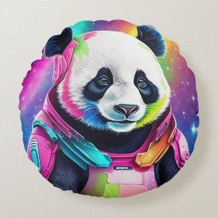 Astronaut Panda Round Cushion