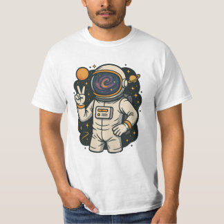 Astronaut Peace Sign Spaceman Galaxy Astro Lover T-Shirt