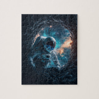 Astronaut Peeking In Asteroid Puzzle