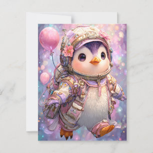 Astronaut Penguin Postcard