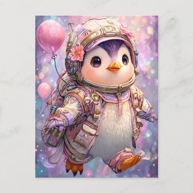 Astronaut Penguin Postcard (Front)