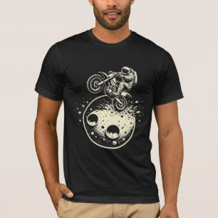 Astronaut Performing a Wheelie on Mars T-Shirt