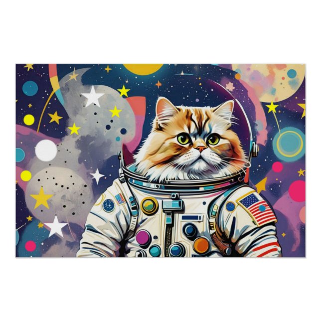 ASTRONAUT PERSIAN CAT 3 POSTER (Front)