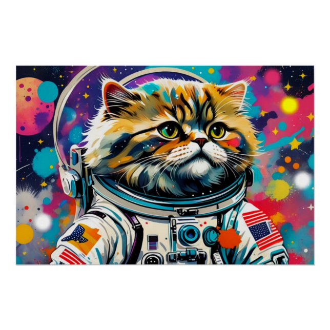 ASTRONAUT PERSIAN CAT POSTER (Front)