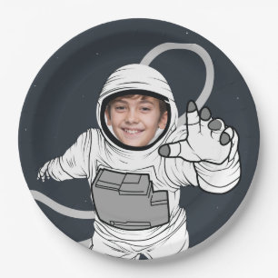 Astronaut Photo Birthday Paper Plate