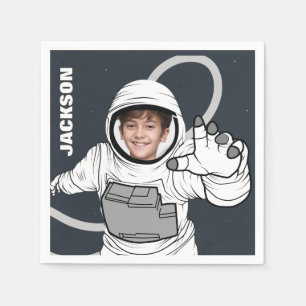 Astronaut Photo Birthday Personalised Napkin