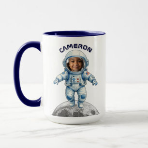 Astronaut Photo Outer Space Moon Kids Mug