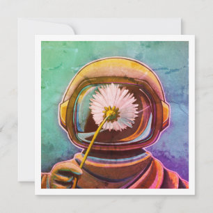 Astronaut Picking Daisies - Mini Print