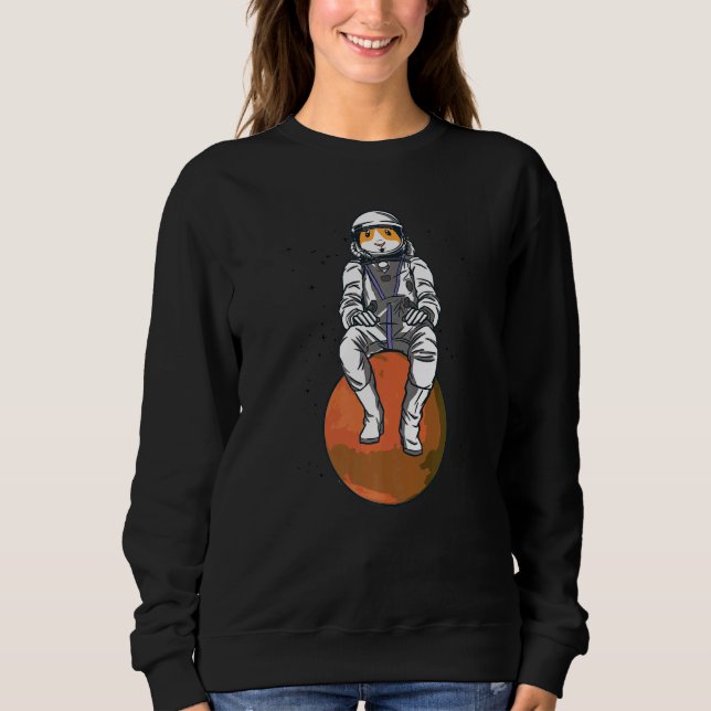 Astronaut Pig Graphic Guinea Pig Owner Pet Cavy An Sweatshirt (Front)