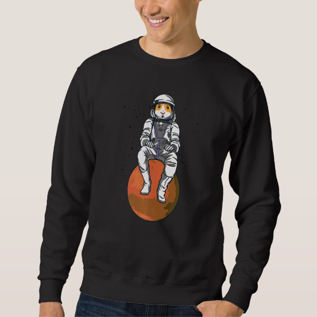 Astronaut Pig Graphic Guinea Pig Owner Pet Cavy An Sweatshirt (Front)