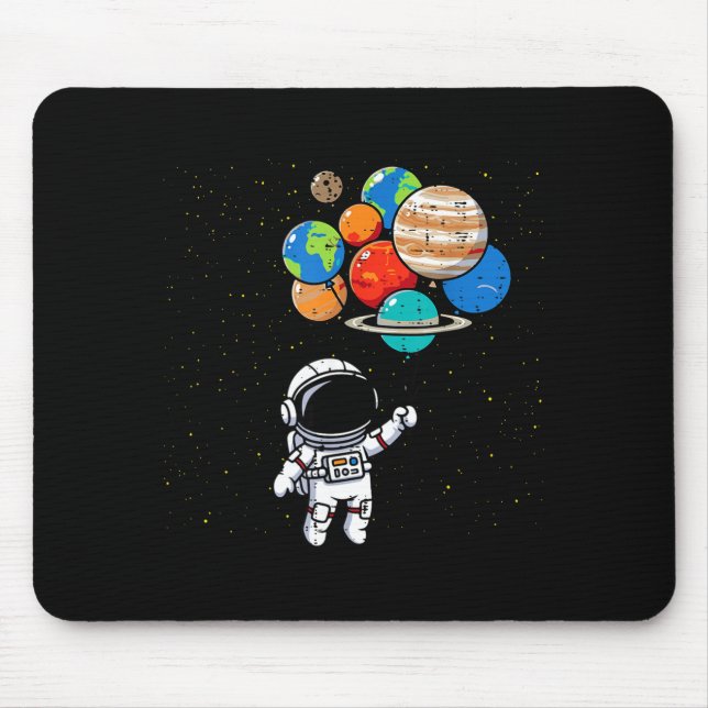 Astronaut Planet Balloons Cute Space Galaxy Boys G Mouse Pad (Front)