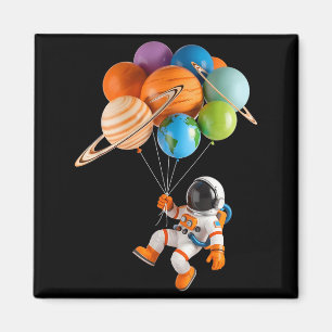 Astronaut Planet Balloons Solar-system Space Kids Magnet