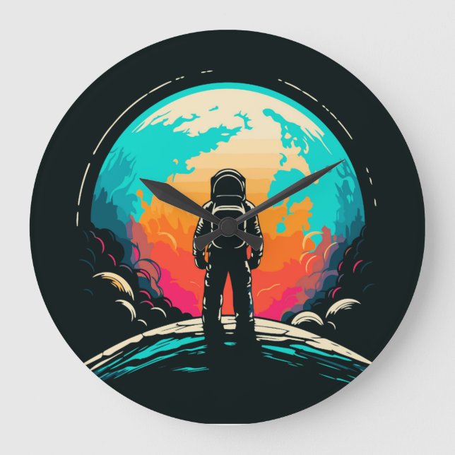 Astronaut & Planet Large Clock (Front)