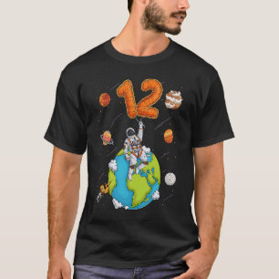 Astronaut Planet Space 12 Twelve Years Old 12th Bi T-Shirt