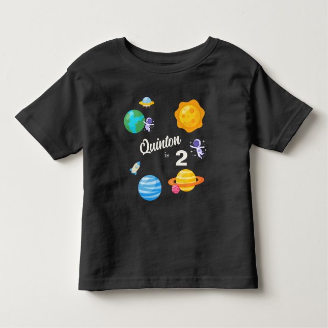 Astronaut Planets 2nd Birthday Toddler T-Shirt (Front)