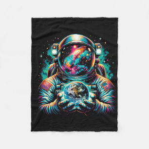 Astronaut Planets Astronaut Science Space Cosmic E Fleece Blanket