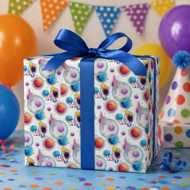 Astronaut & Planets Wrapping Paper (Creator Uploaded)
