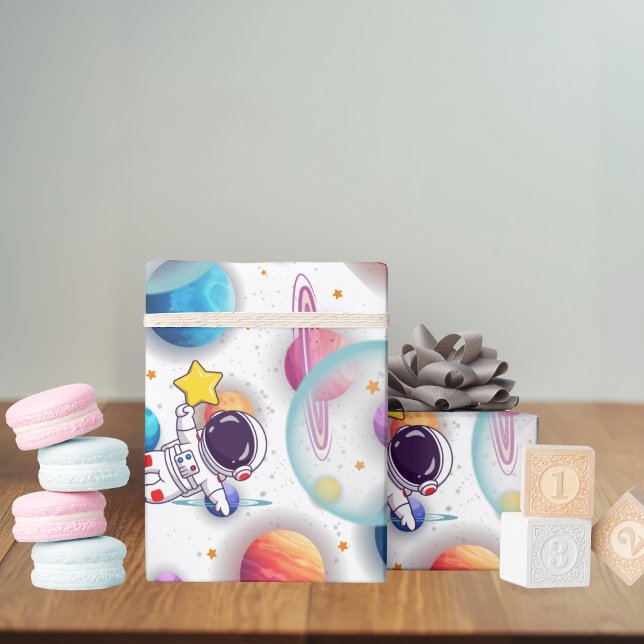 Astronaut & Planets Wrapping Paper (Creator Uploaded)