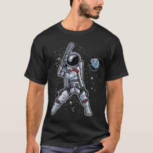 Astronaut Playing Baseball Homerun Sport Kid Men W T-Shirt