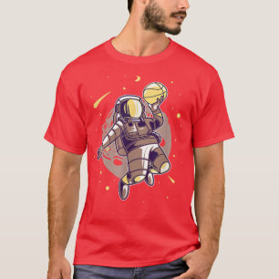 Astronaut Playing Basketball On The Moon Space Gra T-Shirt