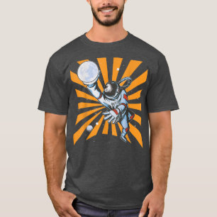 Astronaut Playing Basketball Planet T-Shirt