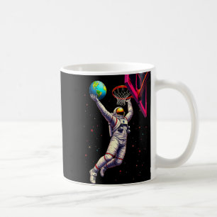 Astronaut Playing Basketball Planets Outer Space Coffee Mug