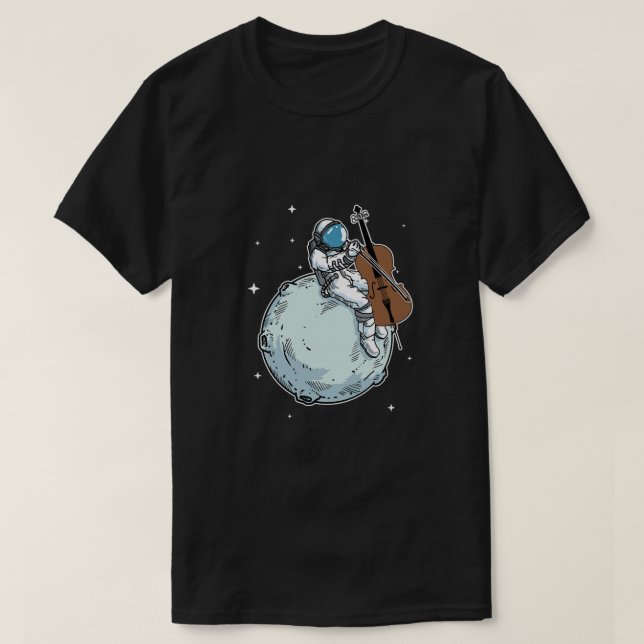 Astronaut Playing Cello Music Cello Lover Gift T-Shirt (Design Front)