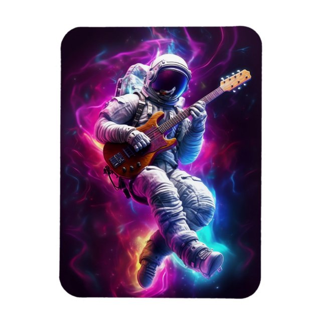 Astronaut Playing Guitar Magnet (Vertical)