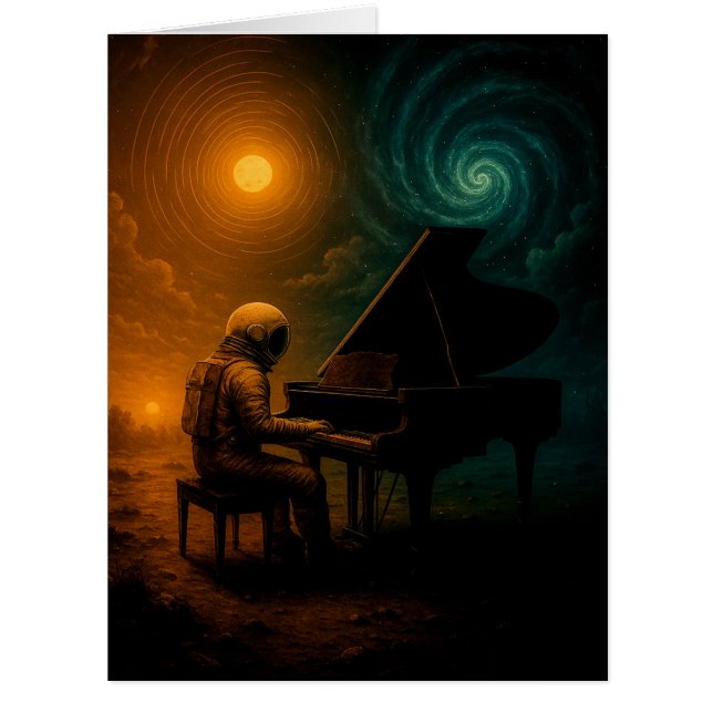 Astronaut Playing Piano in Split Reality - Surreal (Front)