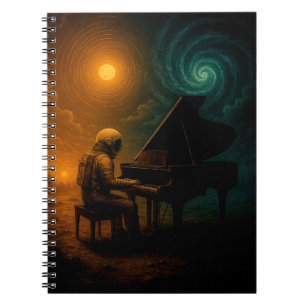 Astronaut Playing Piano in Split Reality - Surreal Notebook