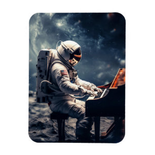 Astronaut Playing Piano on the Moon Magnet