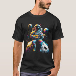 Astronaut Playing Ukulele in Space Ukulele Player T-Shirt