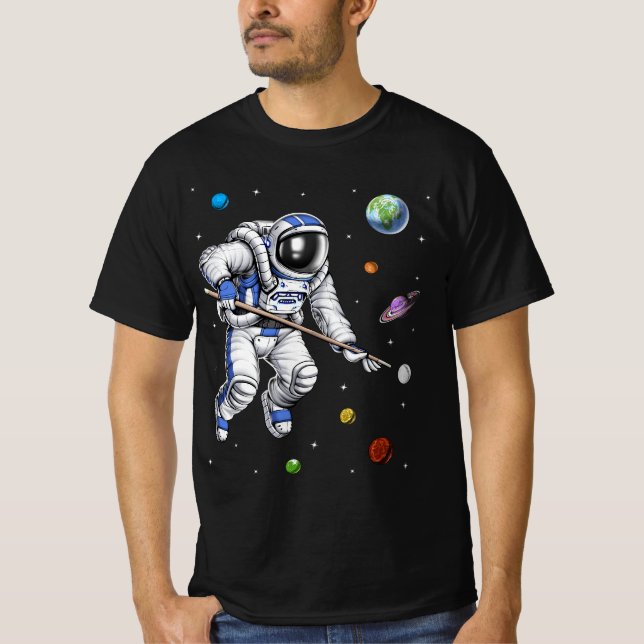 Astronaut Pool Player T-Shirt (Front)