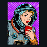 Astronaut Pop Art Girl Hipster Poster<br><div class="desc">Astronaut Pop Art Girl Hipster Poster Anime Cartoon Comic Fiction Manga</div>
