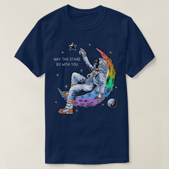 Astronaut Pride Space Man On The Moon LGBT+  T-Shirt (Design Front)