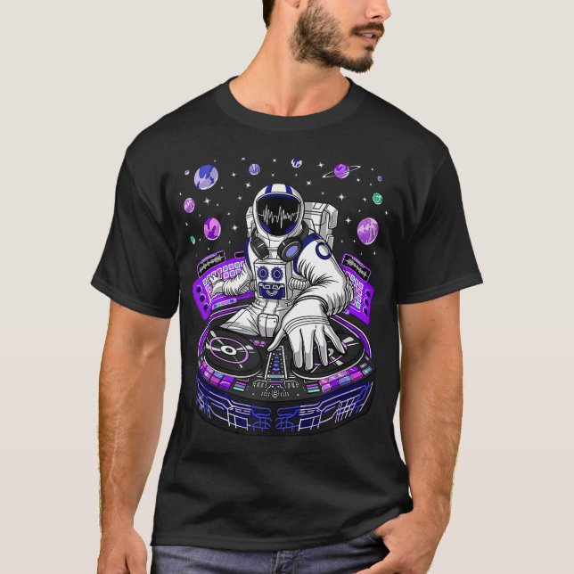Astronaut Psychedelic Music DJ Psytrance Techno ED T-Shirt (Front)