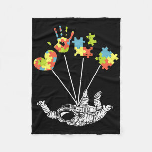 Astronaut Puzzle Autism Awareness Gifts For Autist Fleece Blanket