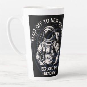 ASTRONAUT QUOTE , BLAST OFF TO NEW HORIZON LATTE MUG